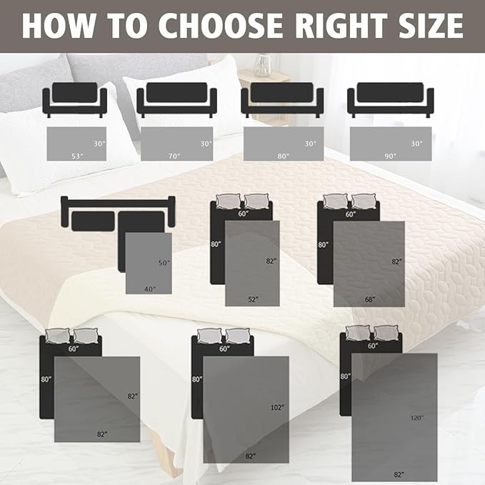 Ameritex Pet Bed Cover Dog Bed Blanket for Sofa and Furniture Waterproof New Pattern Design (30x70 Inch, Beige)