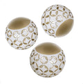 Creative Scents Schonwerk Diamond Lattice Decorative Orbs for Bowls and Vases (Set of 3) Resin Spheres Balls for Living, Dining Room Decor - Coffee Table Centerpiece Home Decor - Great Gift Idea