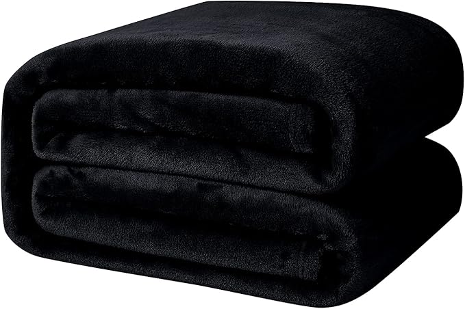 StangH Fleece Blanket Throw for Bed Couch, Super Soft Fuzzy Dog Blanket, Warm Cozy Plush Microfiber Throw Blankets for Babies/Gifts, (Twin Size 60 x 80, Black)