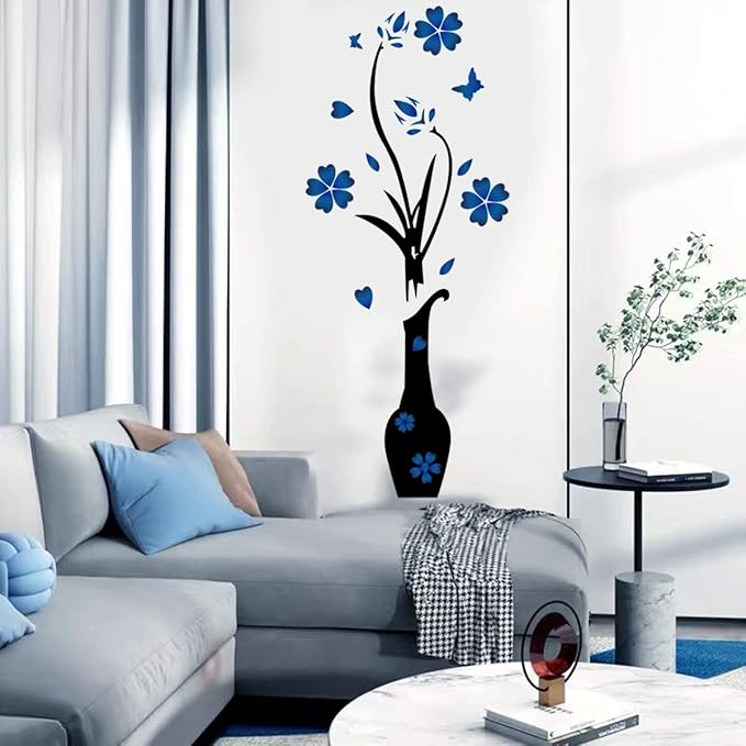 Family Wall Sticker Decals: Inspirational Quote Vase Art Vinyl Lettering Saying for Living Room, Bedroom & Dining Room Decor