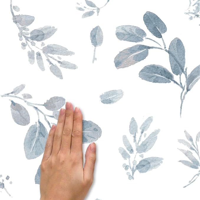 RoomMates RMK5154SCS Dancing Leaves Peel and Stick Wall Decals , Blue