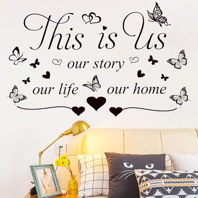 Inspirational Quote Wall Decals This is us a Little bit of Crazy Loud Whole lot of Love Wall Art Decal Vinyl Home Decoration Murals for Living Room Wall Stickers Bedroom Decor
