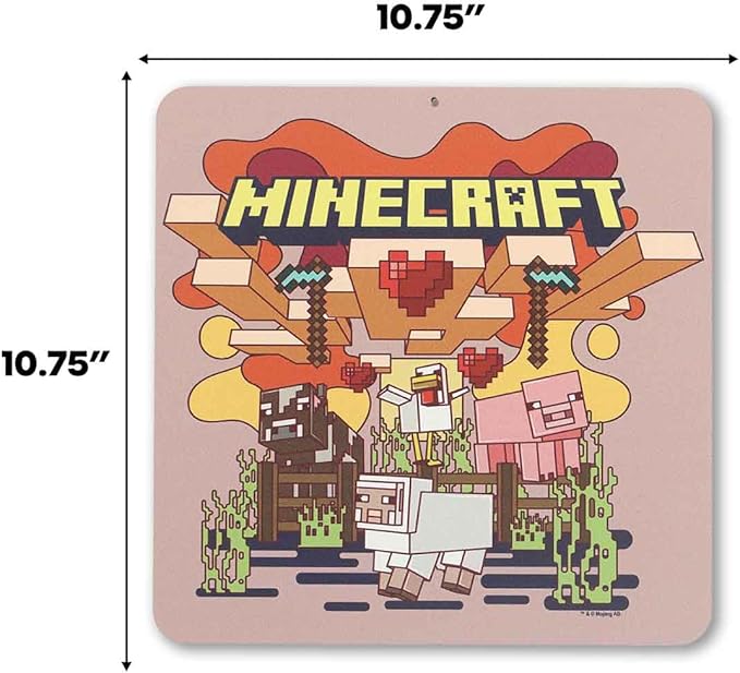 Open Road Brands Minecraft Scene Metal Wall Decor - Fun Minecraft Sign for Bedroom or Game Room