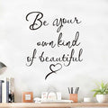 Inspirational Quotes Bathroom Wall Decals : Women Beautiful Home Positive Vinyl Art Wall Stickers - Living Room Bedroom Kitchen Family Wall Decor - Be Your Own Kind of Beatiful 20" X 24"