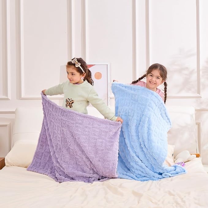 Belle Bow Baby Blanket 30x40 – Ultra Soft Fleece Bow Blanket, Cozy Crib Stroller & Pet Stroller Blanket for Baby Boy & Small Pets, (Baby Blue)