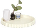 Oval Tray for Coffee Table Decor, 13" Concrete Coffee Table Trays, Table Centerpieces Decorative Tray for Home Decor, Modern Decorative Centerpiece Trays, Light Beige