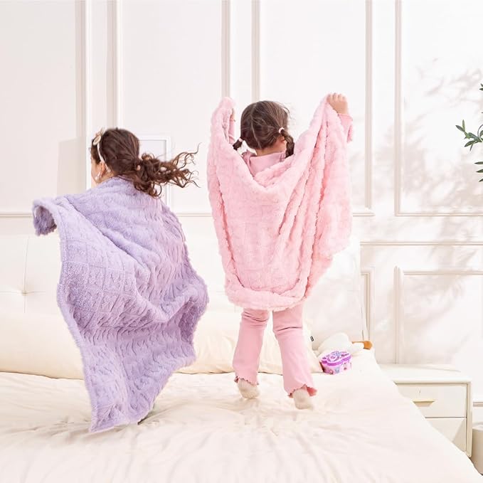 Belle Bow Baby Blanket 30x40 – Ultra Soft Fleece Bow Blanket for Gender Reveal, Cozy Baby & Pet Stroller Blanket for Newborn Infant Toddler (Lavender)