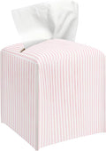 Pink Tissue Box Cover, Cute Tissue Holder Square with Bottom Belt for Home Bathroom Office Vanity Countertop, Housewarming Gifts Ideas for Women Friends Mom Bestie -13