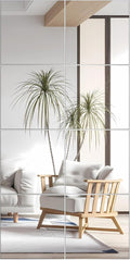 VASUHOME Glass Full Length Wall Mirror Tiles- 12x12 Inch- 8PCS Frameless Full Body Mirror for Home Gym, Bedroom, Living Room - Versatile Wall Mirror with Unrivaled Clarity