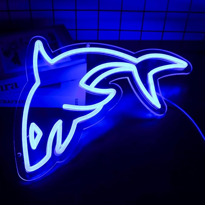 Shark Neon Signs for Wall Decor，Led Neon Light for Live Room, Bedroom, Christmas Birthday Party Gift