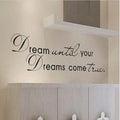 Picniva Black 10'' X 40'' Dream Until Your Dreams Come True Wall Famous PVC Wall Sticker Decal Quote Art Vinyl