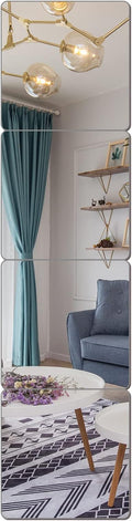 Wall Mirror Full Length, on Door Mirrors, Cheap Mirror Acrylic, shatterproof Gym Mirrors for Home Gym, 8"X8"-4 Pcs, Workout Non Glass Mirrors for Bedroom, Over Door Mirror Kids