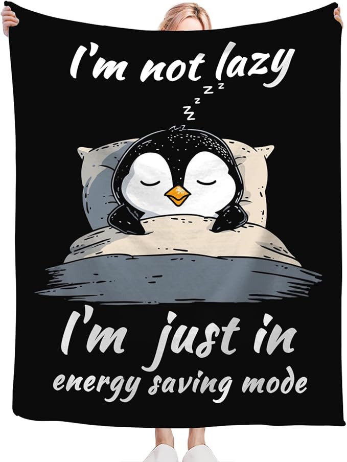 Penguin Blanket for Girls Women Boys Men Adults Kids Soft Cozy Fleece Sleeping Penguin Throw Blankets Gifts Warm Flannel Plush Lightweight Decor for Couch Bed Sofa 50"X40"