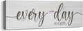 Every Day is a Gift Signs Wall Decor Inspirational Quotes Wall Plaques Family Home Framed Wall Art Vintage Farmhouse Canvas Prints Artwork for Bedroom Living Room Entryway Home Decoration 6x17 inch
