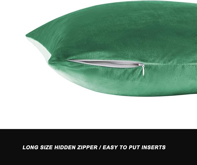 GIGIZAZA Decorative Throw Pillow Covers 20 x 20,Mint Turquoise Sofa Pillow Covers Velvet,Set of 4 Decor Square Cushion Covers