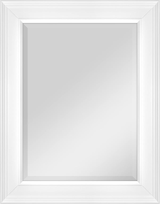 MCS 15 x21 Inch Wall Mirror, 21x27 Inch Overall Size, White (20450)
