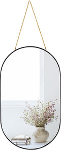 Oval Wall Mirror, Gold, Oval Shape, for Bathrooms and More (Black, 16x9.2 inch)