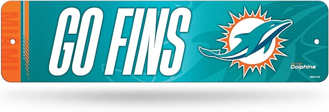 Rico Industries NFL Football Metal Street Sign 4" x 15" Home Décor - Bedroom - Office