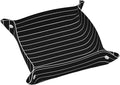 White Lines On Black Simple Valet Tray Leather Desktop Storage Organizer Bedside for Jewelry Keys Coin Sundries