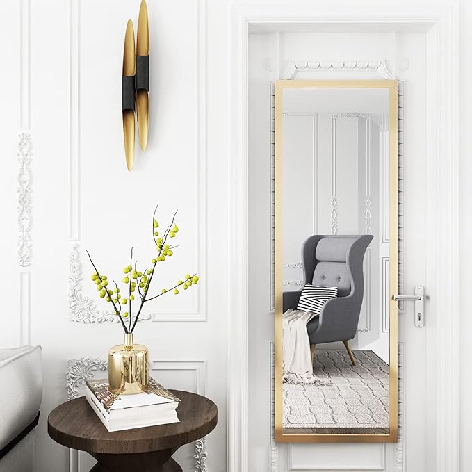 WhiteBeach 48'' x 16'' Over The Door Mirror, Full Length Wall Mirror, Bedroom