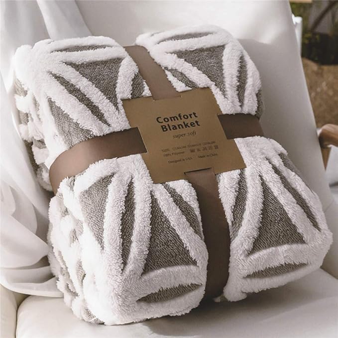 LOMAO Sherpa Fleece Blanket Easter Gifts for Mom Cozy Soft Throw Blanket for Women Men Dual Sided Couch Sofa Bed Blanket (Grey, 60''x80'')