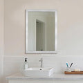 Ruomeng Bathroom Mirror 20" x 28" Rectangular Wall Mirror for Over Sink Feamed Mirror for Entryway, Bedroom, Living Room, Nickel