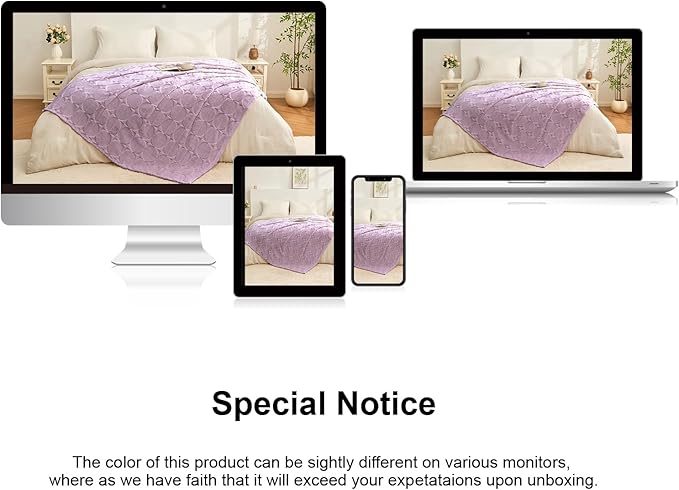 3D Circle Pattern 300 GSM Lavender Throw Blanket for Couch - Cute Throw Blankets for Women,Warm Twin Blanket, 50x60 Inches