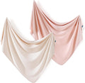 GRSSDER 2 Pack Newborn Swaddle Blanket, Ultra Soft Stretchy Jersey Knit Extra Large Size 33 x 44 Receiving Blankets for Easy Swaddling Baby Snug and Cozy