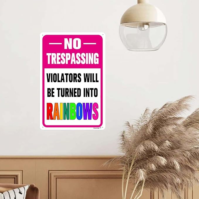 12"x16" Aluminum No Trespassing Girl Cave Sign - Ideal For Kids, Tween, & Little Girls Rooms