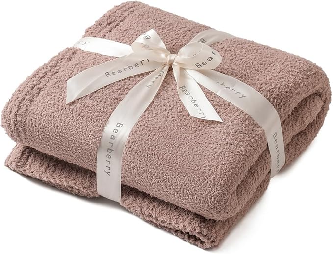 bearberry Super Soft Fluffy Throw Blanket Lightweight Cozy Warm Throw Blankets for Couch Bed Sofa All Season (Rose Taupe, 50”x60”)