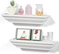 Alsonerbay Floating Shelves - White Rustic Wall Shelves, 2 Pack (17 Inch) for Bedroom, Living Room, Bathroom