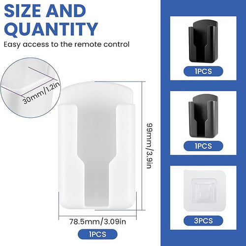 3 Pcs Wall Mount Remote Control Holders, Self Adhesive Media Player Air Conditioner Remote Storage Box Controller Holder for Home Nightstand, Office Desk (Multicolor)