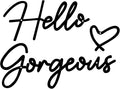 Hello Gorgeous Metal Wall Art Decor Black Modern Hello Gorgeous Signs Farmhouse Metal Wall Art Hanging Decoration for Home Bathroom Living Room Bedroom Office Hotel Wall Decoration (Black)