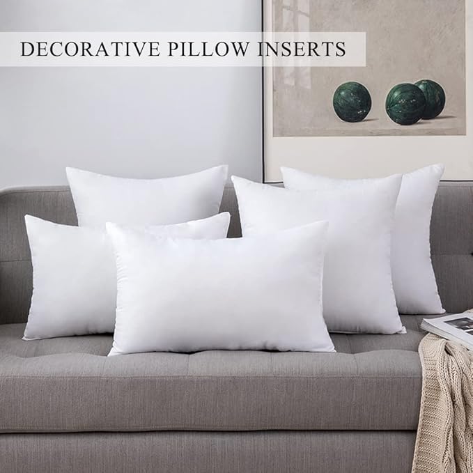 MIULEE Set of 2 Throw Pillow Inserts Premium Pillow Stuffer Rectangle Form for Decorative Cushion Bed Couch Sofa 12x18 Inch