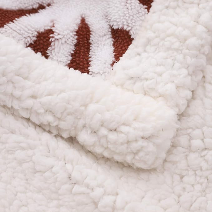 LOMAO Sherpa Fleece Blanket Easter Gifts for Mom Cozy Soft Throw Blanket for Women Men Dual Sided Couch Sofa Bed Blanket (Brown, 60''x80'')