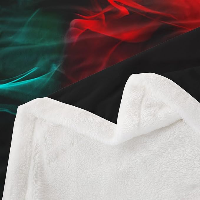 Gaming Blanket Throw for Boys Game Console Sherpa Blanket Throw 50"x60" Kids Teen Gamer Fleece Blanket Modern Gamepad Bedspread Cover Game Room Sofa Decor Game Controller Turquoise Red Black