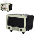SGVAHY Tissue Box Holder Retro TV Tissue Box Cover Cute and Practical Cell Phone Holder Tampon Holder for Bathroom Kitchen Bedroom Dressers Desks and Tables Night Stands Creative Gift(Light Green)