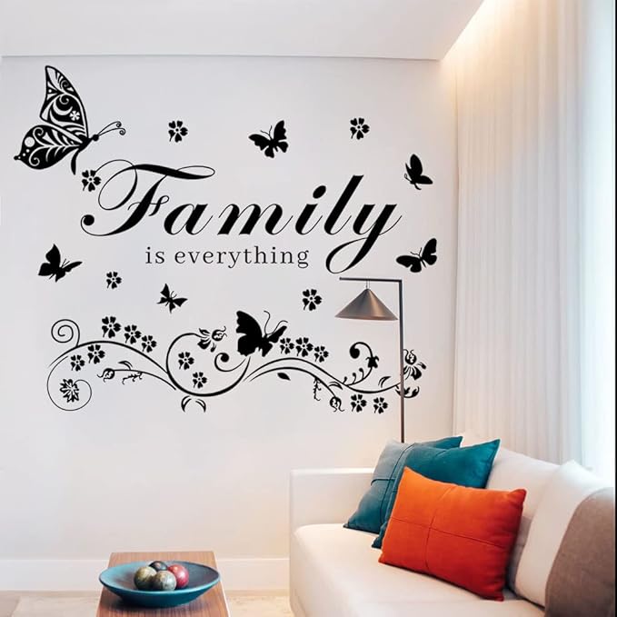 Family Wall Art Decal - Removable Wall Stickers Quotes 'Family is Everything' for Living Room, Bedroom, Dining Room, Kitchen