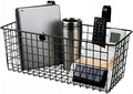 Metal Hanging Bedside Basket for Bunk Beds & Collage Dorms - Cabinet Wire Organizer for Storage, Multi-Use Large Organizing Caddy for Bedroom, Office (Black/Large)