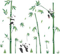 Panda Decor Wall Stickers Bamboo Wall Art Decals, Green Plants Peel and Stick Wall Murals Bamboo Wall Decoration Decals for Baby Kids Bedroom Nursery Living Room Décor