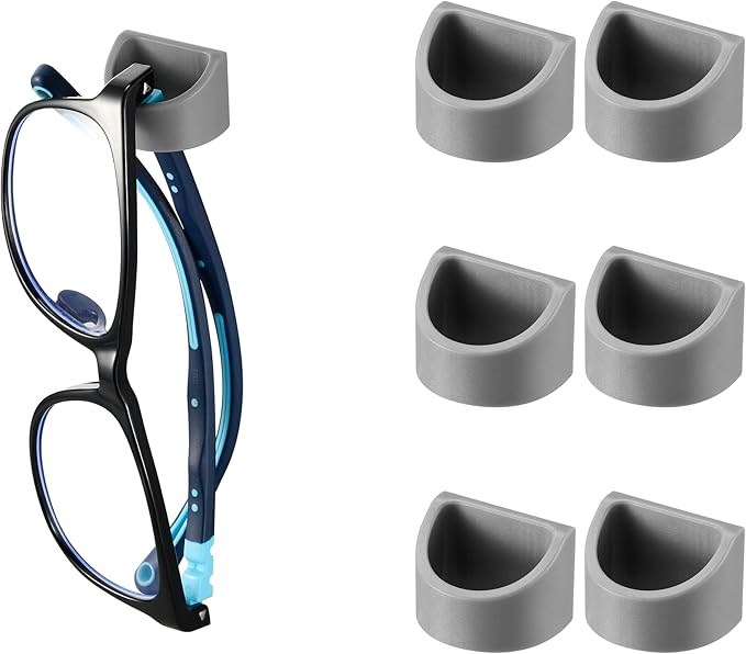 Sunglass Organizer 6 Pack, Glasses Holder & Eyeglass Holder for Eyewear, Sunglasses, Reading Glasses. Sunglass Holder for Home, Office, Car, Driver, Workshop. Glasses Accessories (Grey)