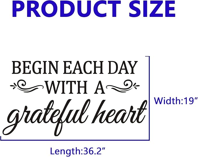 Inspirational Home Quotes Wall Decals: Family Vinyl Art Wall Stickers for Living Room Kitchen - Begin Each Day 36.2" X 19"