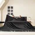 COOVA Oversized King Fleece Blanket 120x138 inches, Soft Cozy Warm Giant Extra Large 10'x11.5' Blanket for Bed, Sofa, Couch,Travel, Camping, California Huge Flannel Big Throw Blanket, Black