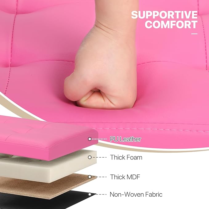 MoNiBloom 30 Inch Storage Ottoman Bench, 24 Gal. Folding Ottoman Footrest, End of Bed Bench, Rectangle Foot Stool, Supports 600 lbs, for Bedroom, Living Room, Entryway, Hallway, Hot Pink