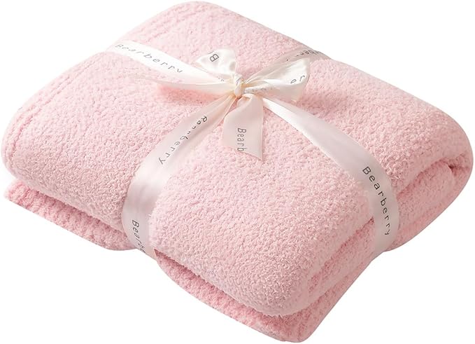 bearberry Super Soft Fluffy Throw Blanket Lightweight Cozy Warm Throw Blankets for Couch Bed Sofa All Season (Pink, 40”x50”)