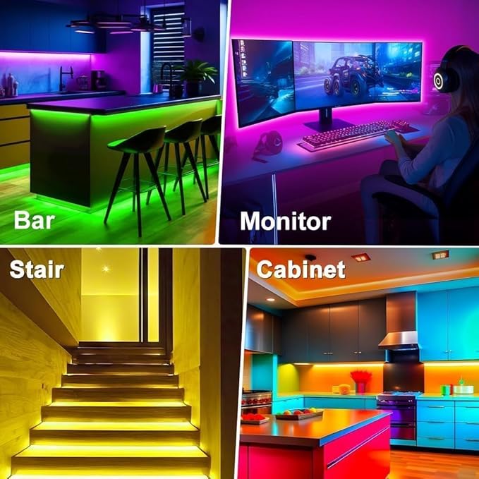 PSTAR LED Lights for TV,3.28ft Music Sync RGB Backlight with Remote & App Control, USB Powered for 24-32Inch TVs, Gaming Monitors, PC, Bedroom