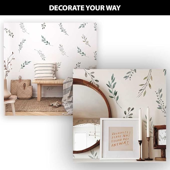 RoomMates RMK4581SCS Rustic Country Leaves Peel and Stick Wall Decals (Pack of 4)