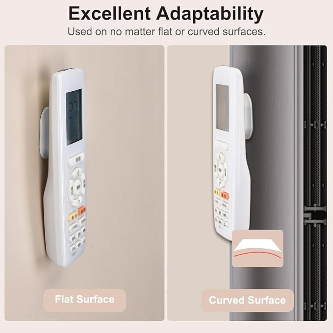 Magnetic Remote Control Holder Wall Mount 4 Pack Soft Silicone Remote Control Caddy with Strong Adhesive Remote Holder - 2 Black & 2 White