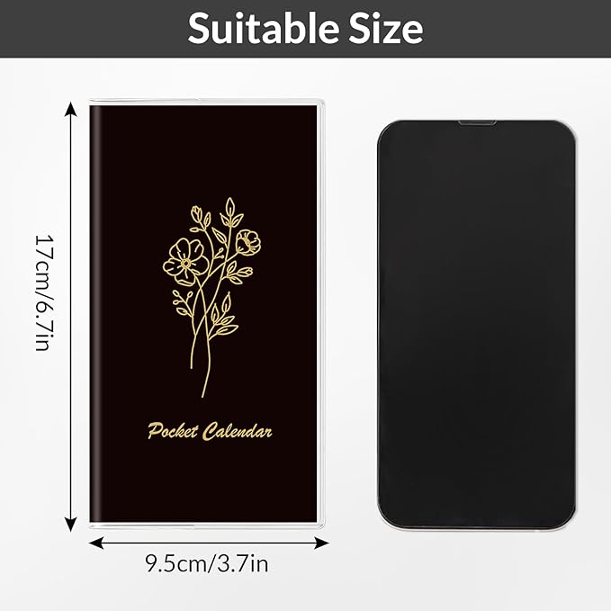 Pocket Calendar 2026-2027, Pocket Planner 2026-3.7" x 6.7" - Runs from January 2026 Until December 2027, Monthly Planner 2026-2027 with PVC Cover for Planning, Black