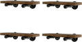 Wall Mounted Floating Shelves, Floating Shelves with Industrial Pipe Brackets Set of 4 Rustic Wood Storage Shelf for Bedroom Living Room Bathroom Kitchen Office and More (4, Brown)